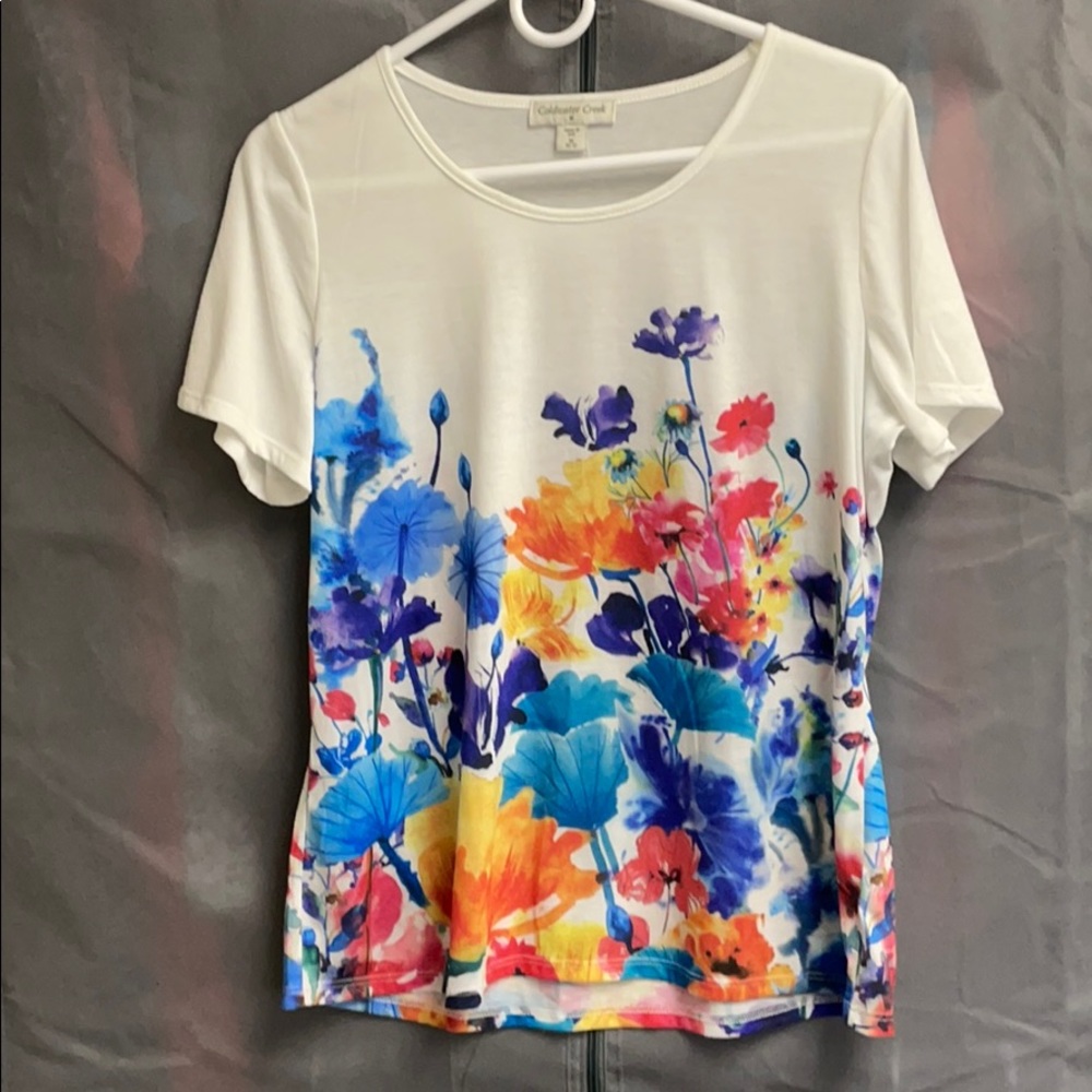 Coldwater Creek white floral tee
